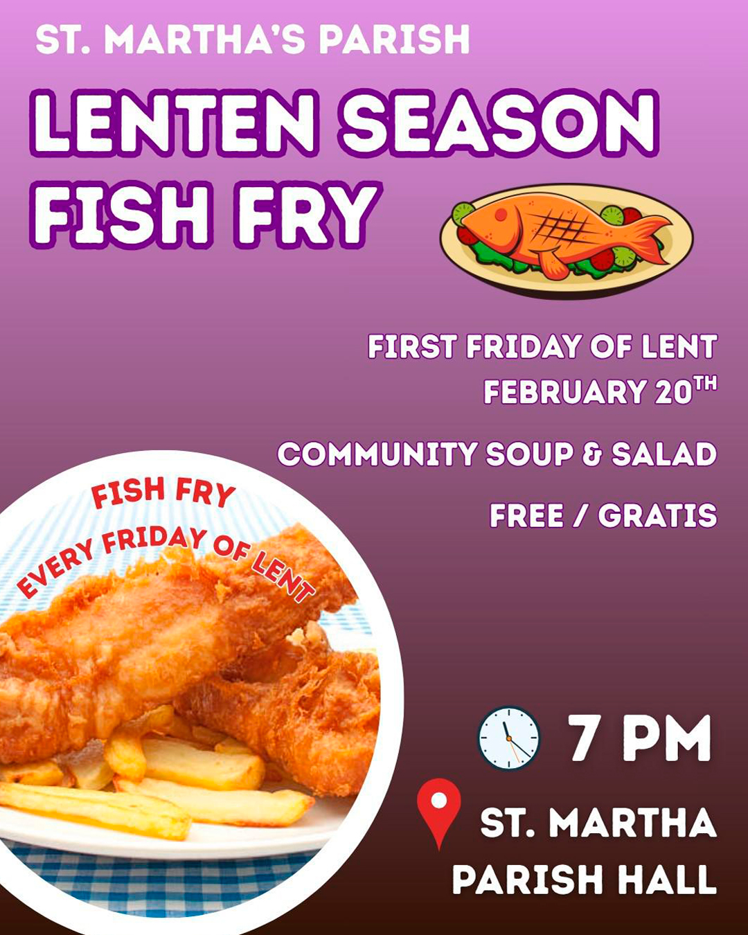 Lenten Season Fish Fry                                                                                                                                                                                                                                                                                      