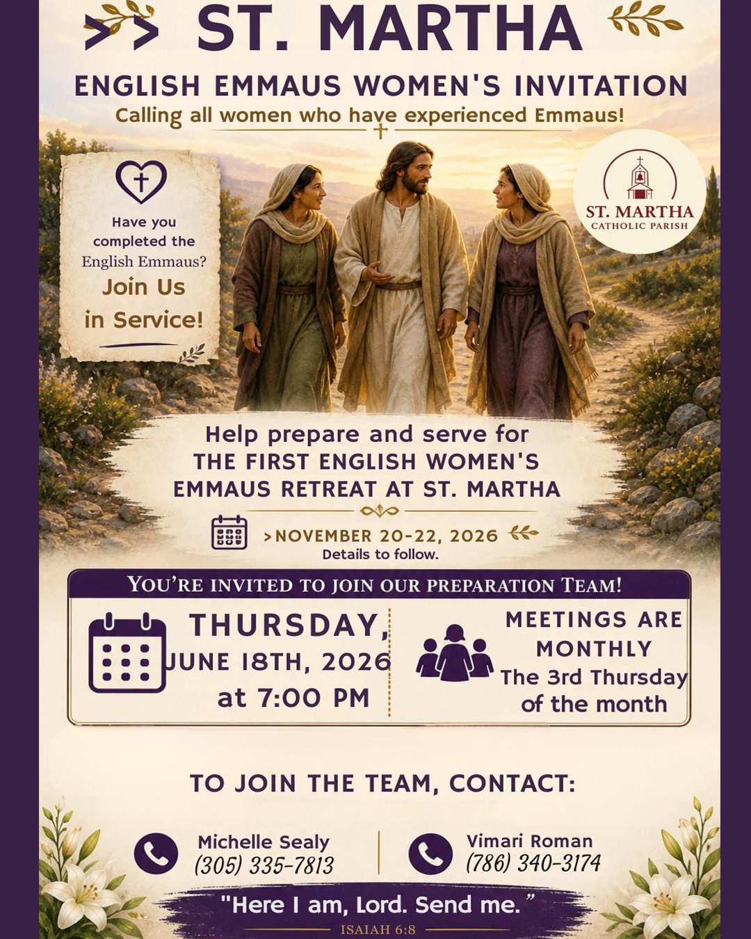 First English Women's Emmaus Retreat at St. Martha