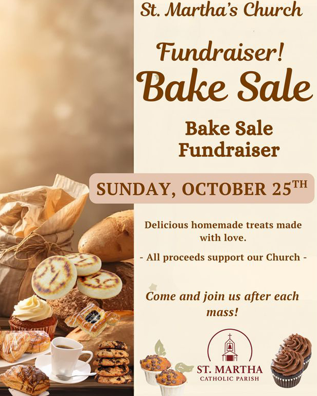 St. Martha's Church Bake Sale Fundraiser!                                                                                                                                                                                                                                                                   
