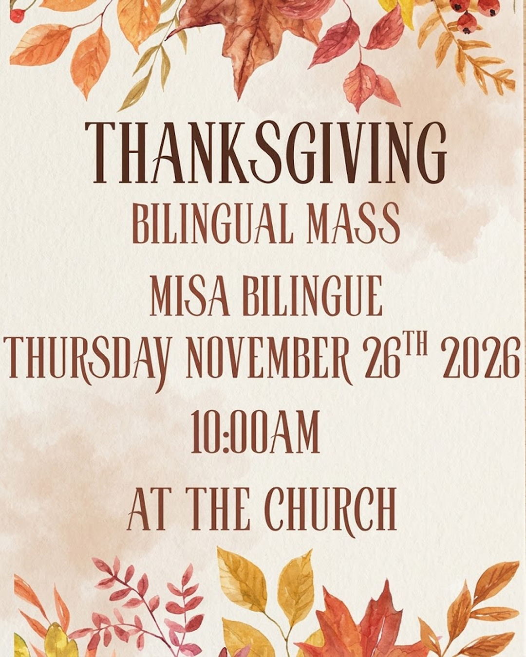 Thanksgiving Bilingual Mass                                                                                                                                                                                                                                                                                 
